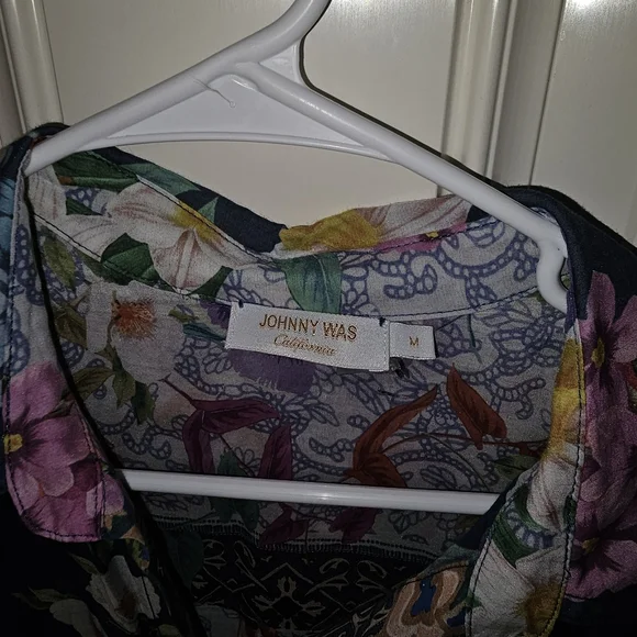 Johnny Was Paria Dress Shirt-Medium-Floral Multicolor - Picture 7 of 8